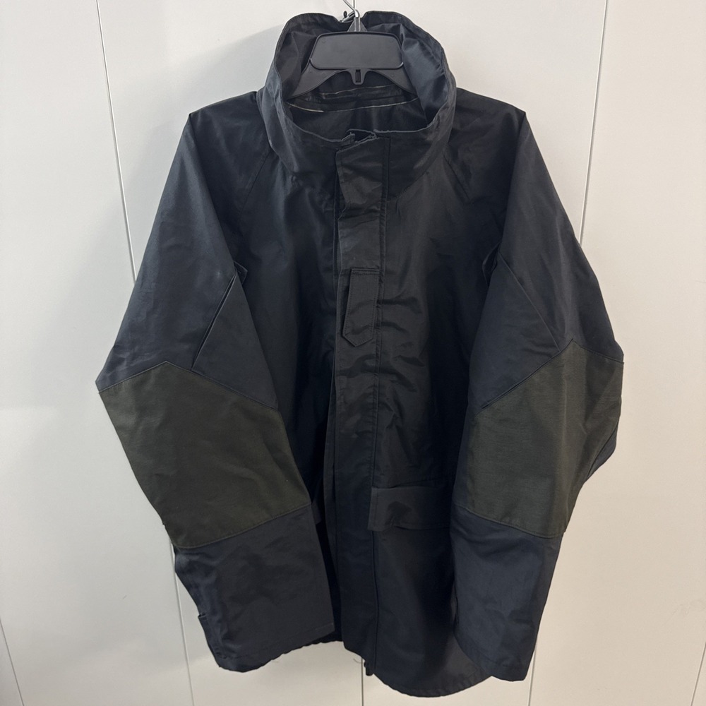S.W.I Parka Extended Cold Weather System Jacket Black Hooded Mens Sz XL Regular